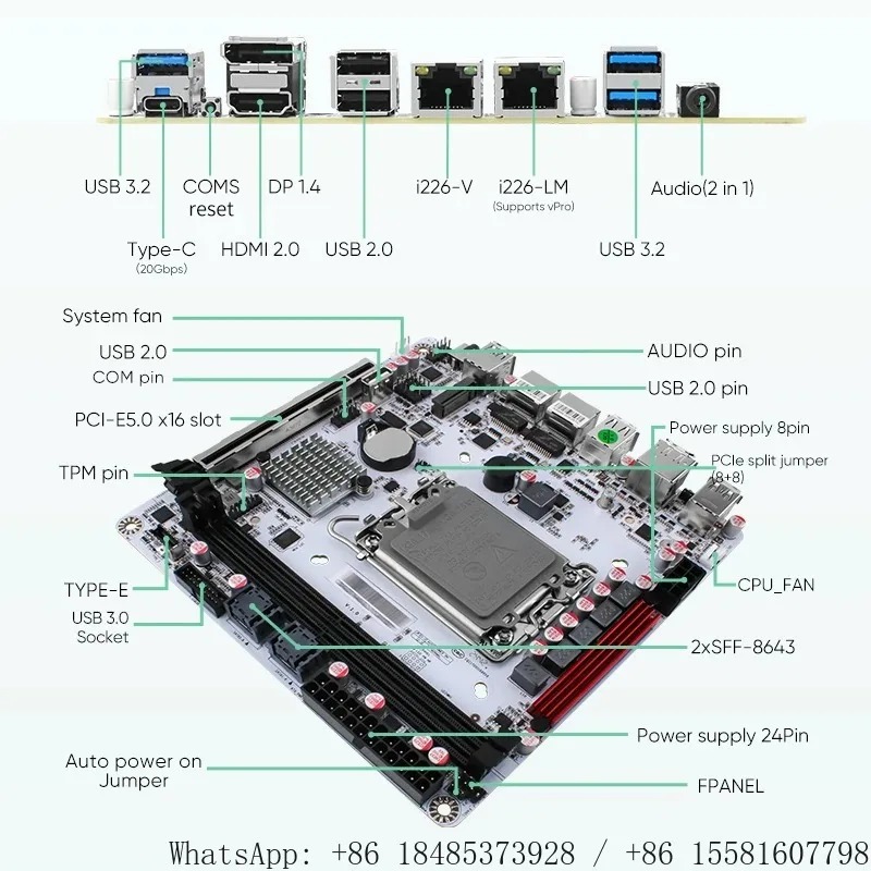 Nas Motherboard 8 Sata Mini Itx - LGA1700 Q670 Mini ITX NAS moederbord